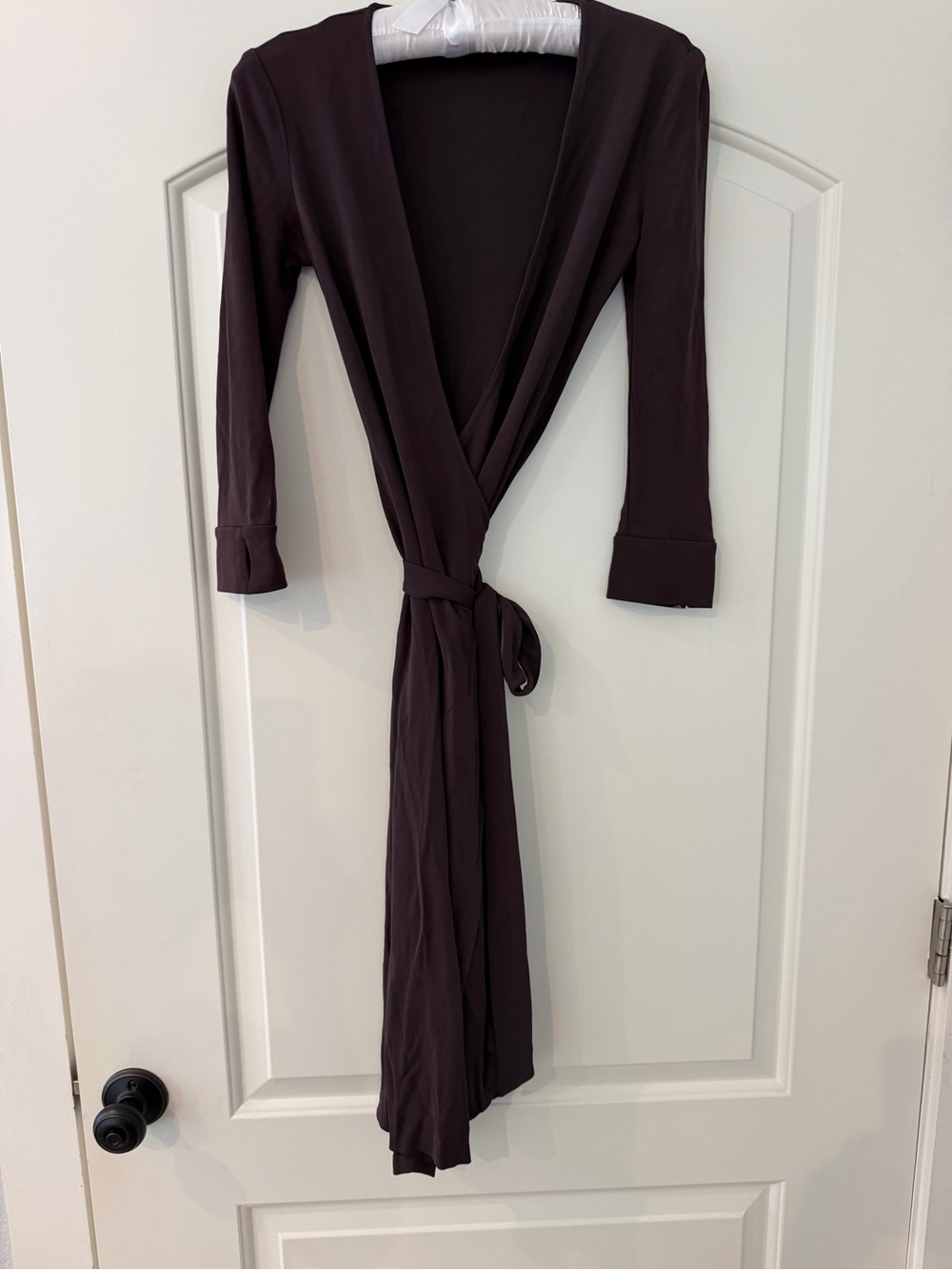 Diane Von Furstenberg Deep Plum V-Neck Wrap Dress, Size 2
